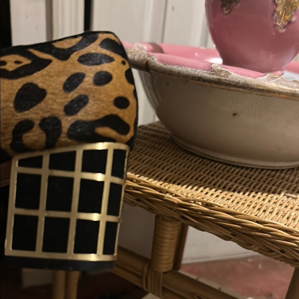 Brian Atwood Leopard Print Pointed-Toe Pumps in Tan and Black - Picture 5 of 12